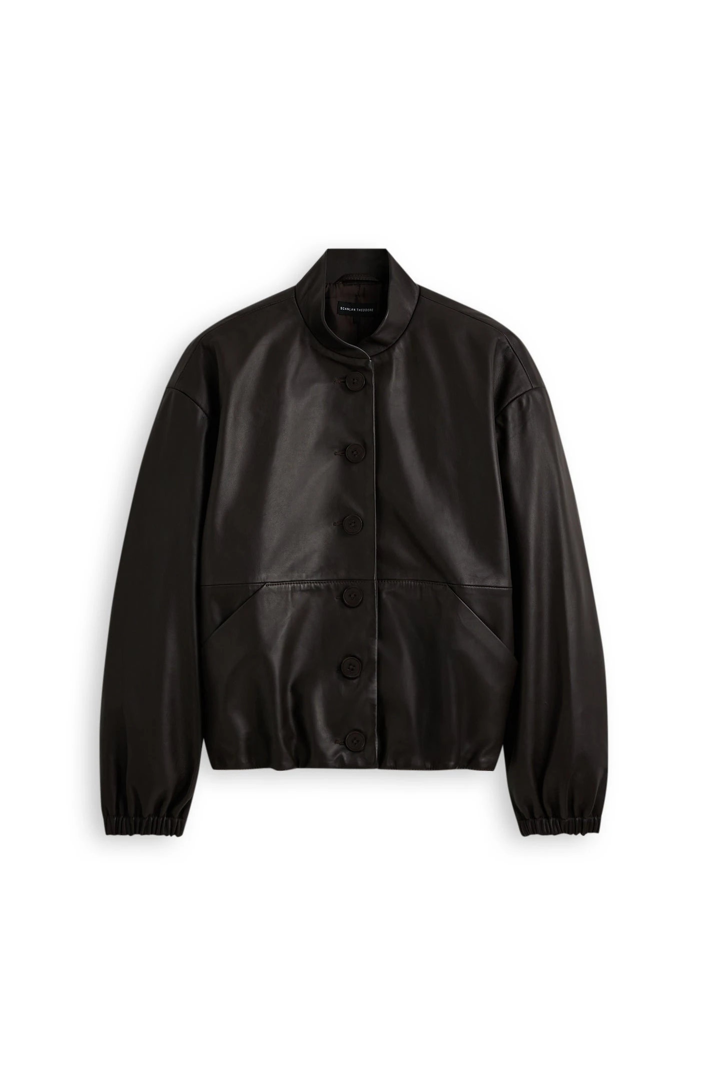 Scanlan Theodore Leather Bomber in Dark Chocolate at Luxury Shoes Scanlan Theodore Leather Bomber in Dark Chocolate