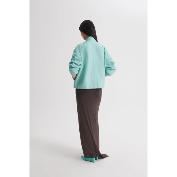 Scanlan Theodore Leather Bomber in Opal