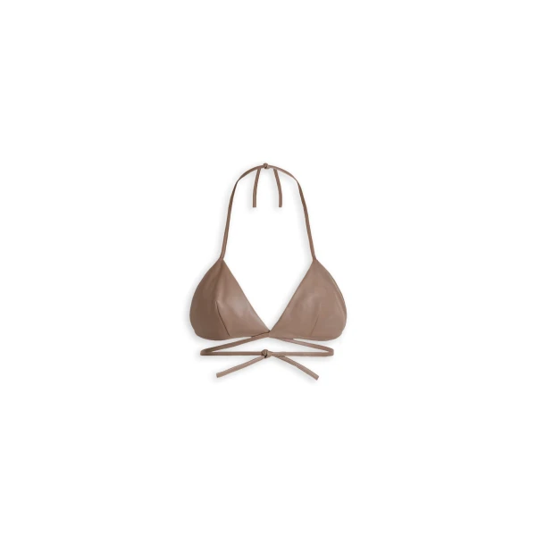 Leather Bra in Camel
