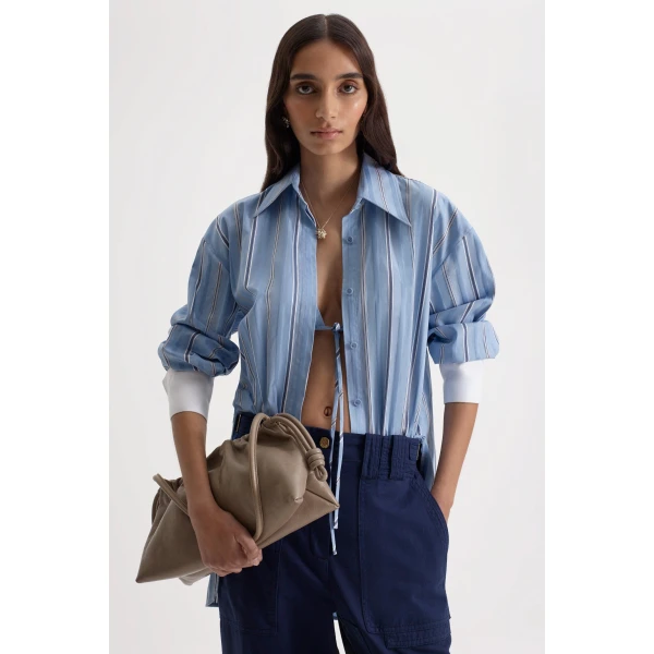 Scanlan Theodore Linen Cotton Cropped Cargo in Marine | Pants | Luxury Shoes 