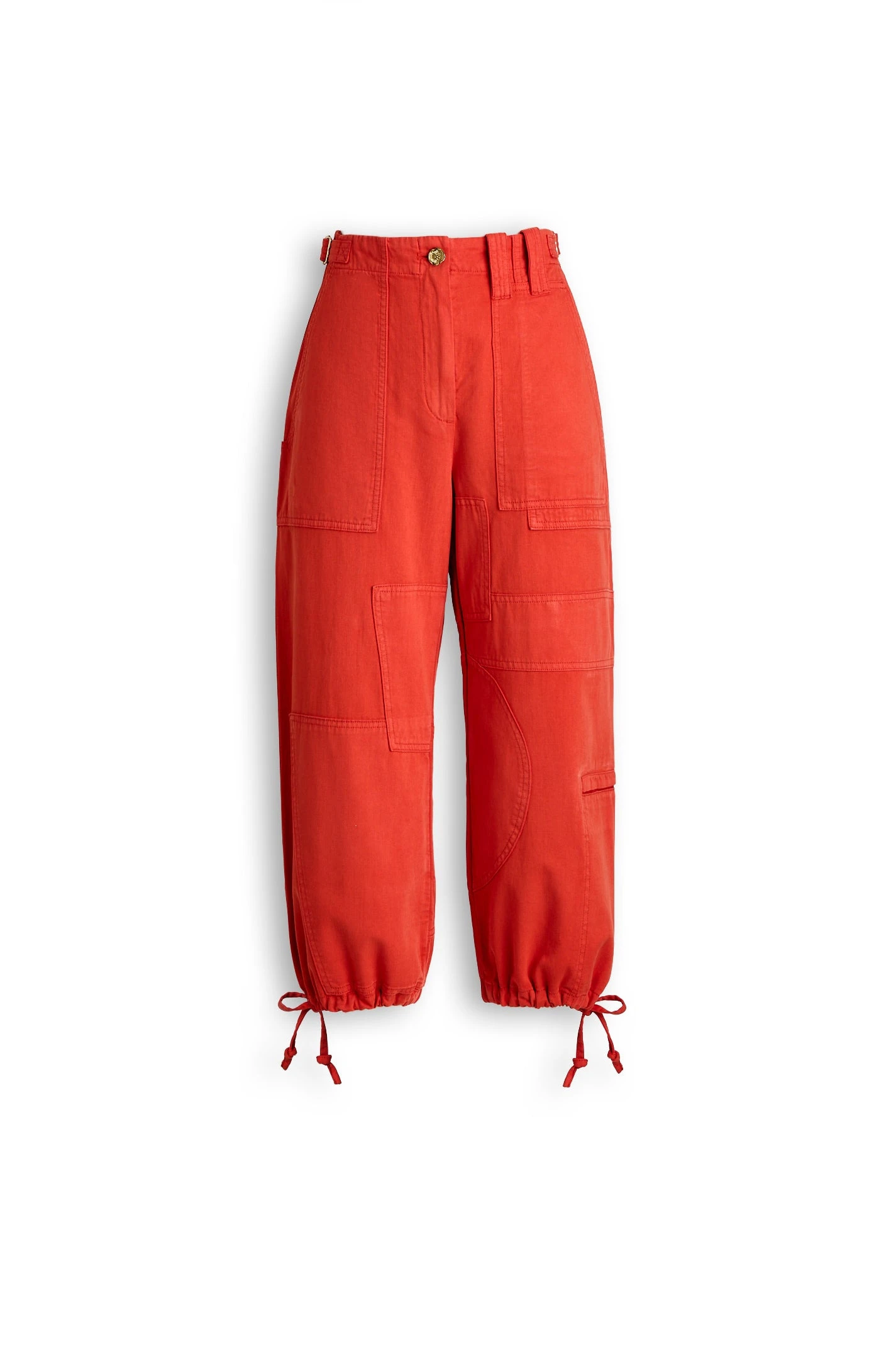 Scanlan Theodore Linen Cotton Cropped Cargo in Red Scanlan Theodore Linen Cotton Cropped Cargo in Red | Pants | Luxury Shoes