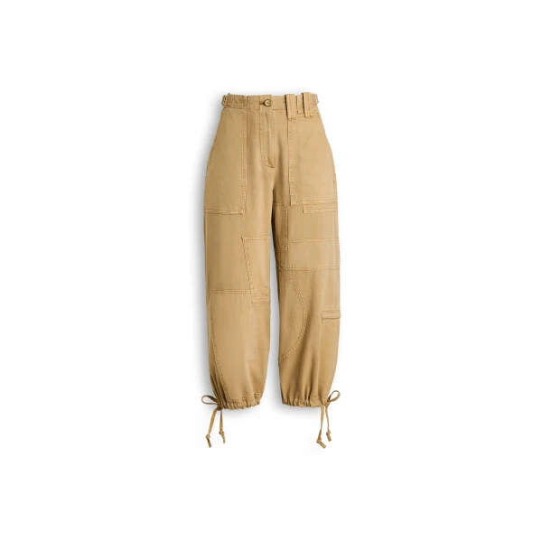 Scanlan Theodore Linen Cotton Cropped Cargo in Sandstone | Pants | Luxury Shoes 