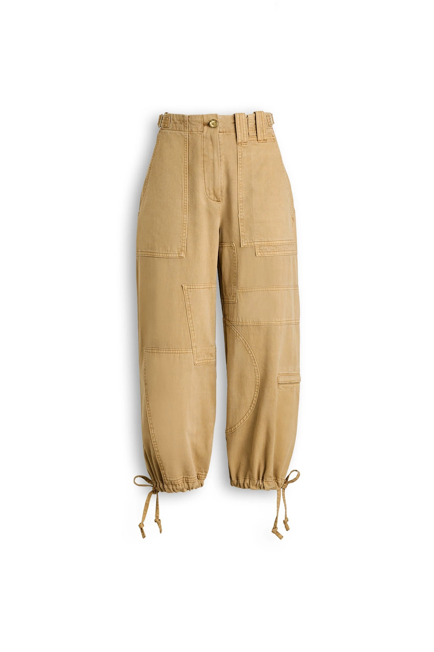 Scanlan Theodore Linen Cotton Cropped Cargo in Sandstone Scanlan Theodore Linen Cotton Cropped Cargo in Sandstone | Pants | Luxury Shoes