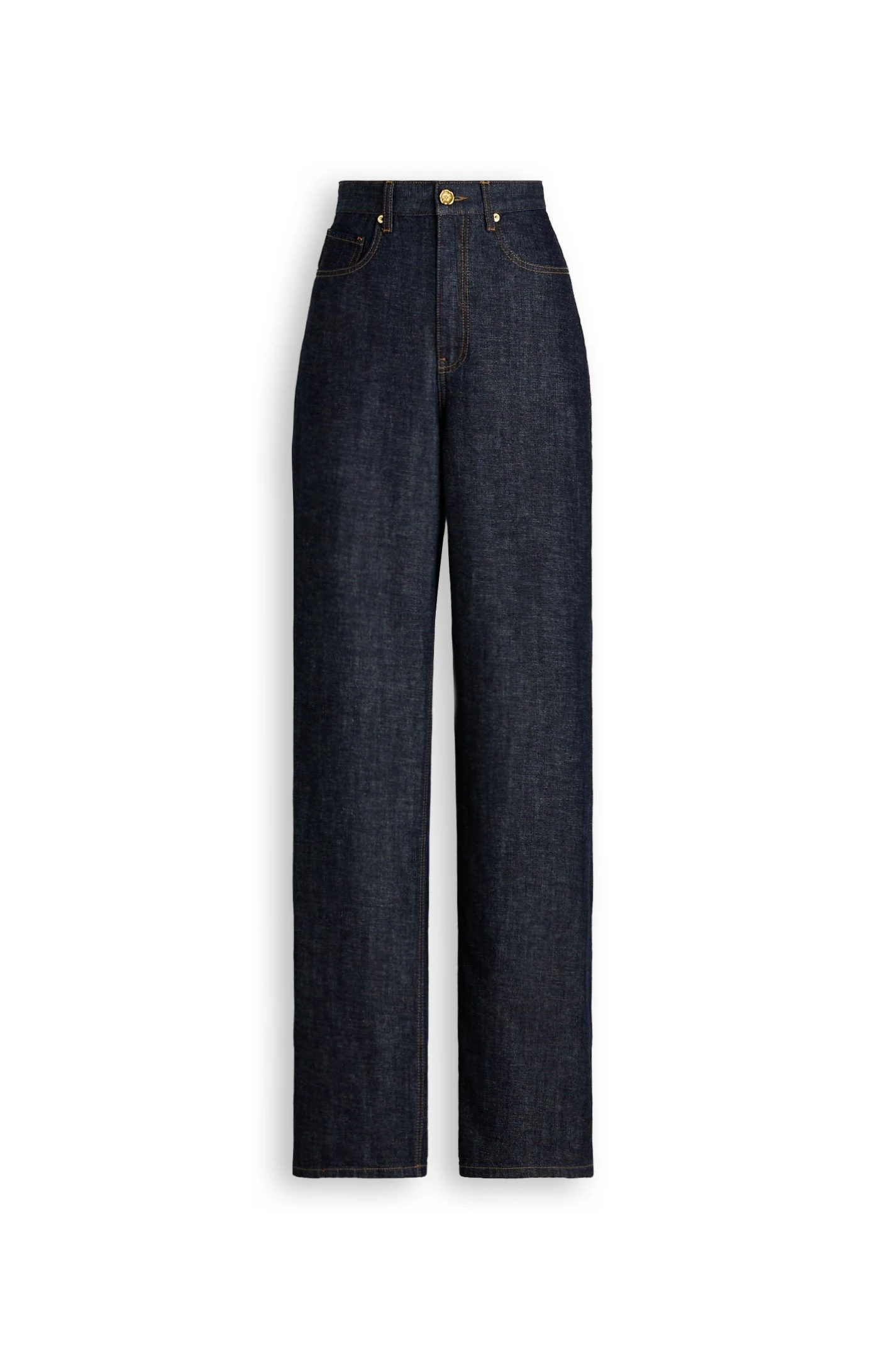Scanlan Theodore Linen Cotton Drape Leg Jean in Indigo at Luxury Shoes Scanlan Theodore Linen Cotton Drape Leg Jean in Indigo