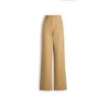 Scanlan Theodore Linen Cotton Drape Leg Jean in Sandstone | Denim | Luxury Shoes 