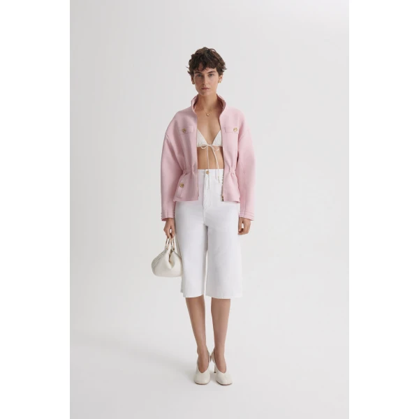 Scanlan Theodore Linen Cotton Drape Leg Short in White | Shorts | Luxury Shoes 