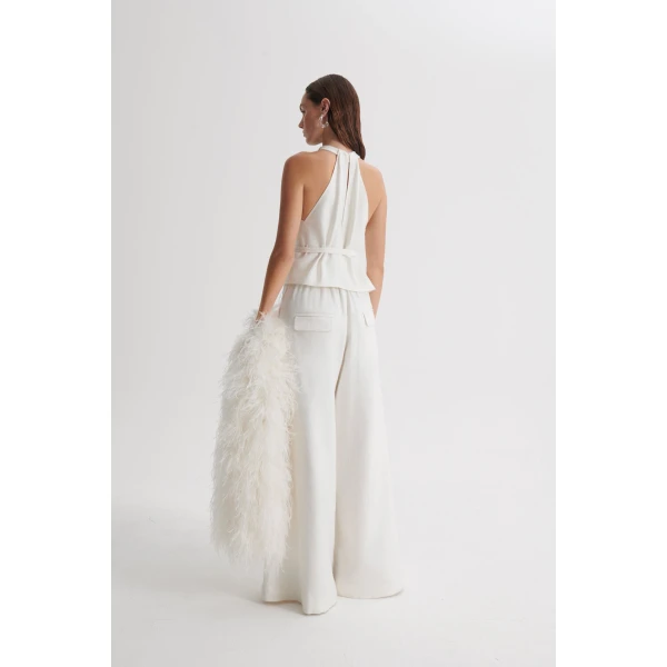 Scanlan Theodore Linen Sleeveless Top in Off White | Tops | Luxury Shoes 
