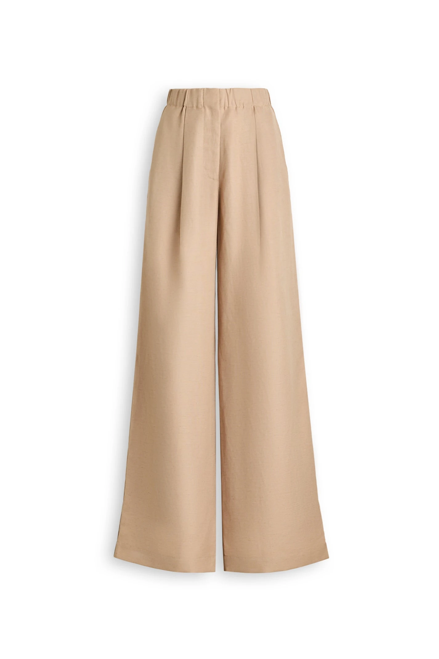 Scanlan Theodore Linen Textured Soft Trouser in Camel at Luxury Shoes Scanlan Theodore Linen Textured Soft Trouser in Camel