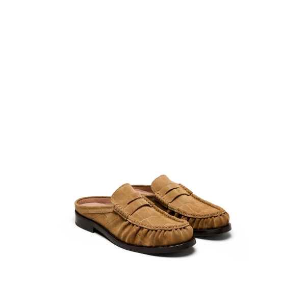 Scanlan Theodore Loafer Mule 3 in Camel | Mules | Luxury Shoes 
