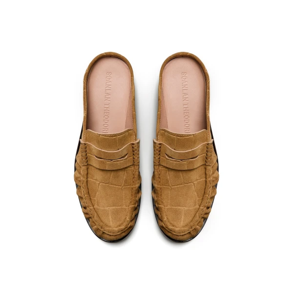 Scanlan Theodore Loafer Mule 3 in Camel | Mules | Luxury Shoes 