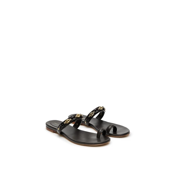 Scanlan Theodore Marine Link Chain Flat Sandal in Chocolate | Sandals | Luxury Shoes 