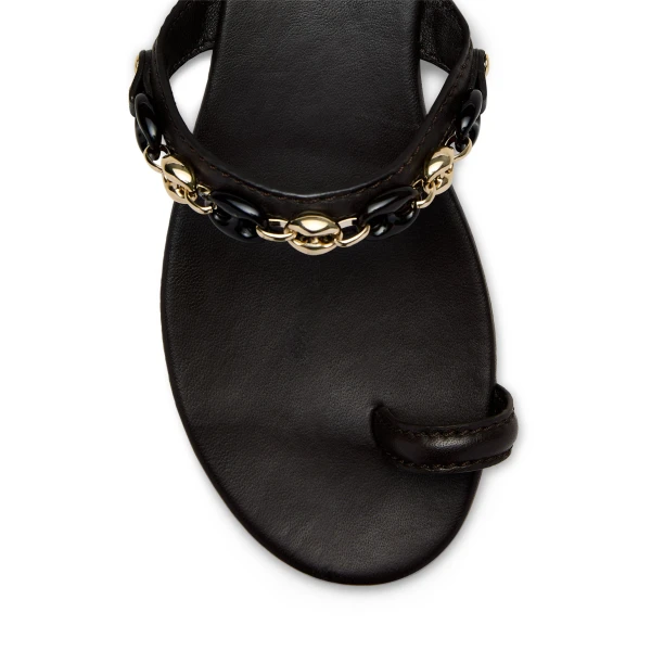 Scanlan Theodore Marine Link Chain Flat Sandal in Chocolate | Sandals | Luxury Shoes 