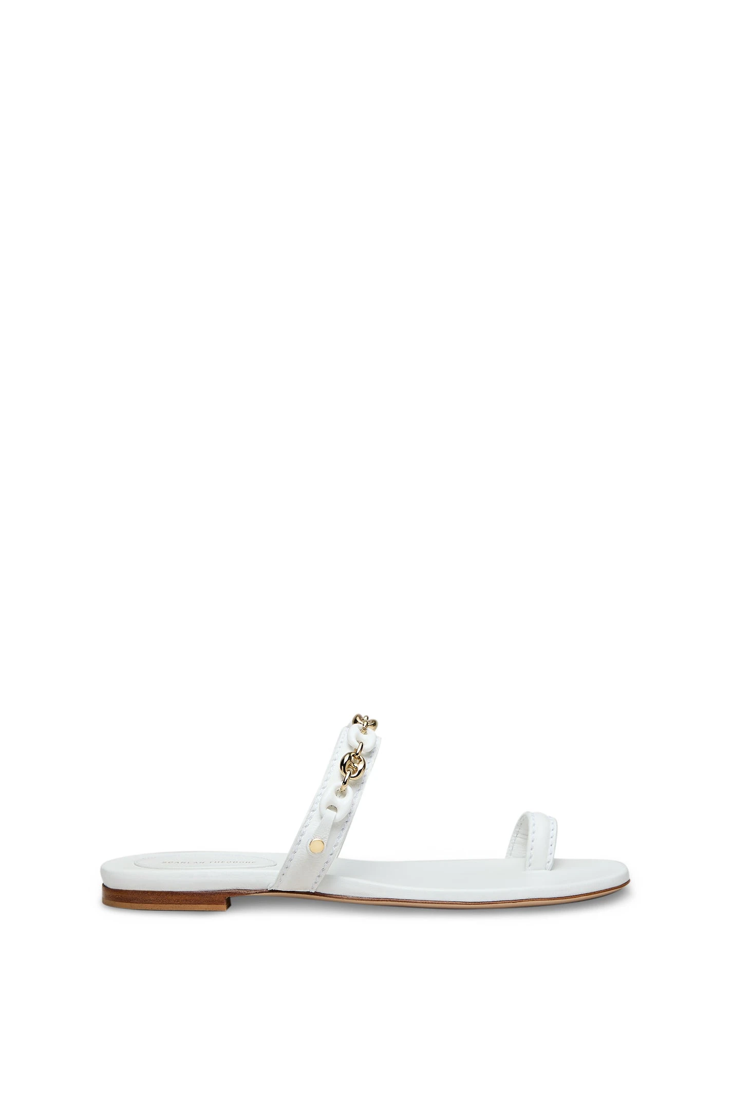 Scanlan Theodore Marine Link Chain Flat Sandal in White Scanlan Theodore Marine Link Chain Flat Sandal in White | Sandals | Luxury Shoes