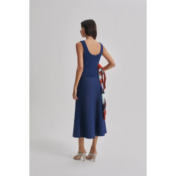 Scanlan Theodore Metallic Knit Singlet in Marine