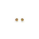 Scanlan Theodore Mini Poppy Studs in Light Gold | Earrings | Luxury Shoes 