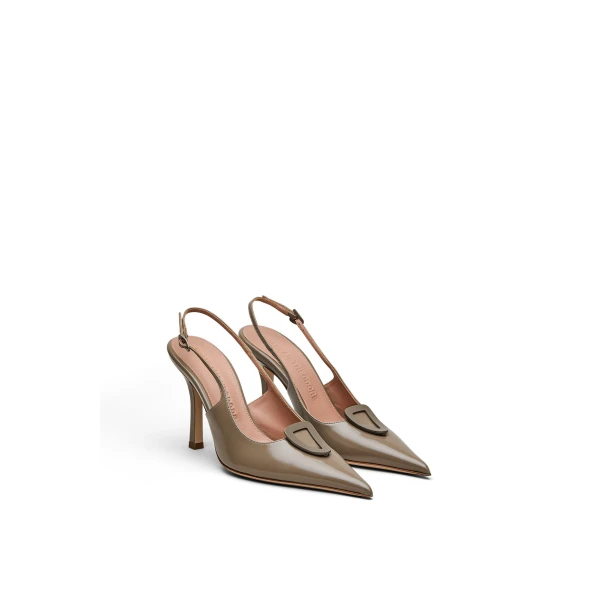 Scanlan Theodore Mini Triangle Slingback 9.5 in Taupe | Heels | Luxury Shoes 