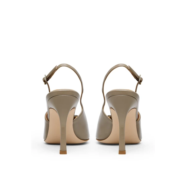 Scanlan Theodore Mini Triangle Slingback 9.5 in Taupe | Heels | Luxury Shoes 