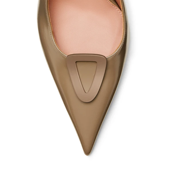 Scanlan Theodore Mini Triangle Slingback 9.5 in Taupe | Heels | Luxury Shoes 