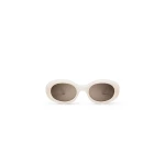 Scanlan Theodore Modern Oval Sunglasses in Milky Beige | Sunglasses | Luxury Shoes 
