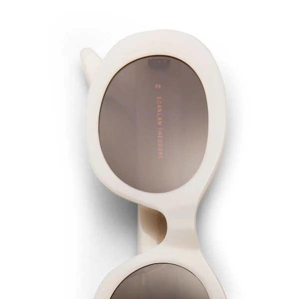 Scanlan Theodore Modern Oval Sunglasses in Milky Beige | Sunglasses | Luxury Shoes 