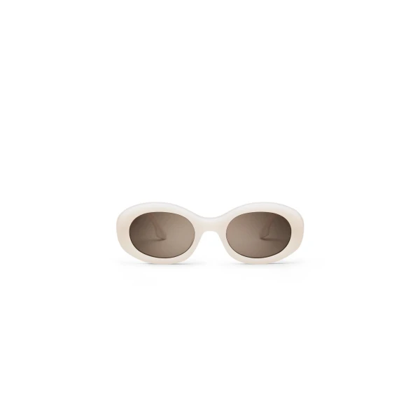 Scanlan Theodore Modern Oval Sunglasses in Milky Beige | Sunglasses | Luxury Shoes 