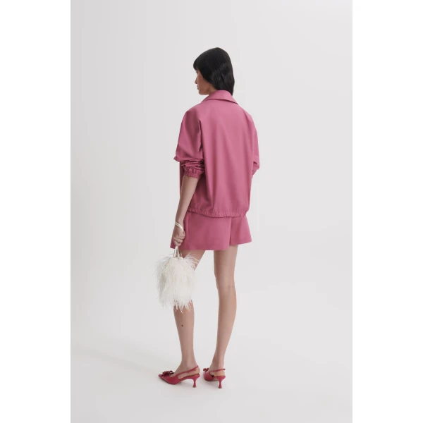 Scanlan Theodore Parachute Pleat Short in Crimson