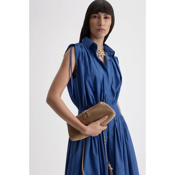 Scanlan Theodore Parachute Shirt Dress in Blue | Maxi Dresses | Luxury Shoes 