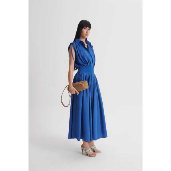 Scanlan Theodore Parachute Shirt Dress in Blue | Maxi Dresses | Luxury Shoes 