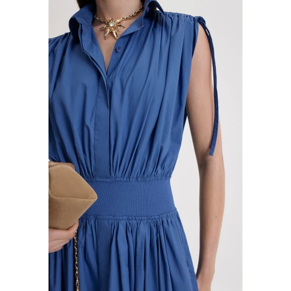 Scanlan Theodore Parachute Shirt Dress in Blue | Maxi Dresses | Luxury Shoes 