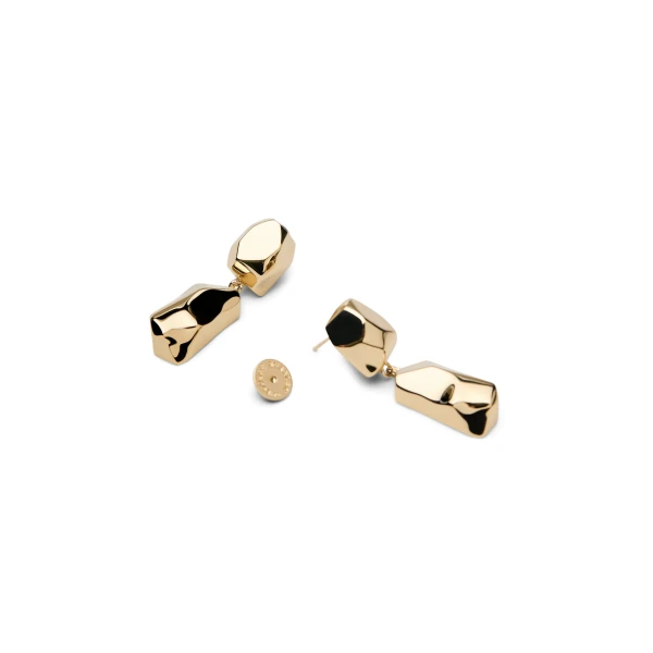 Scanlan Theodore Petra Drop Earrings in Light Gold | Earrings | Luxury Shoes 