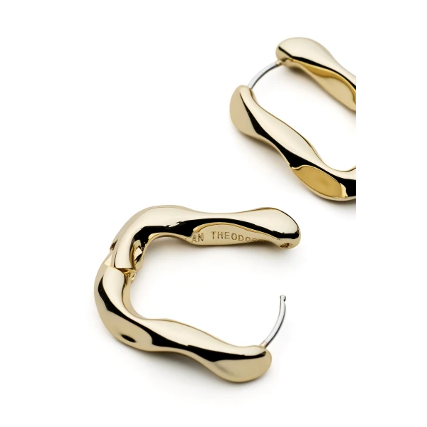 Scanlan Theodore Petra Huggie Hoops in Light Gold | Earrings | Luxury Shoes 