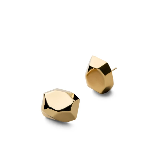 Scanlan Theodore Petra Studs in Light Gold | Earrings | Luxury Shoes 