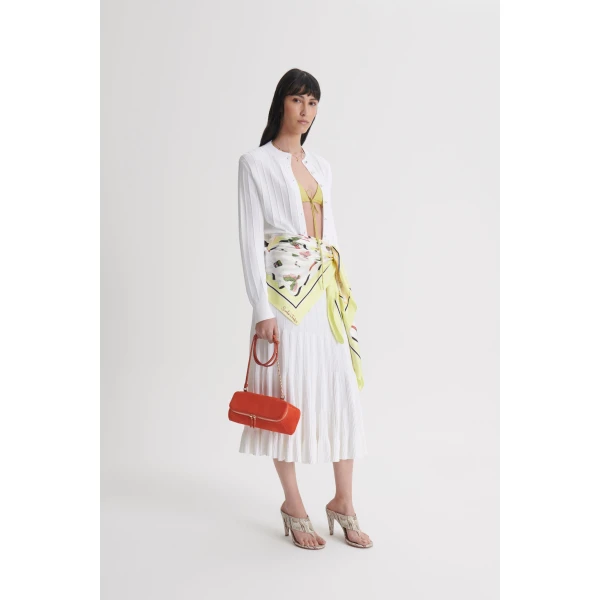 Scanlan Theodore Pleat Rib Cardigan in White