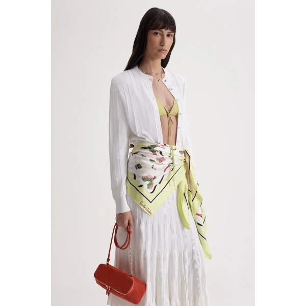 Scanlan Theodore Pleat Rib Cardigan in White