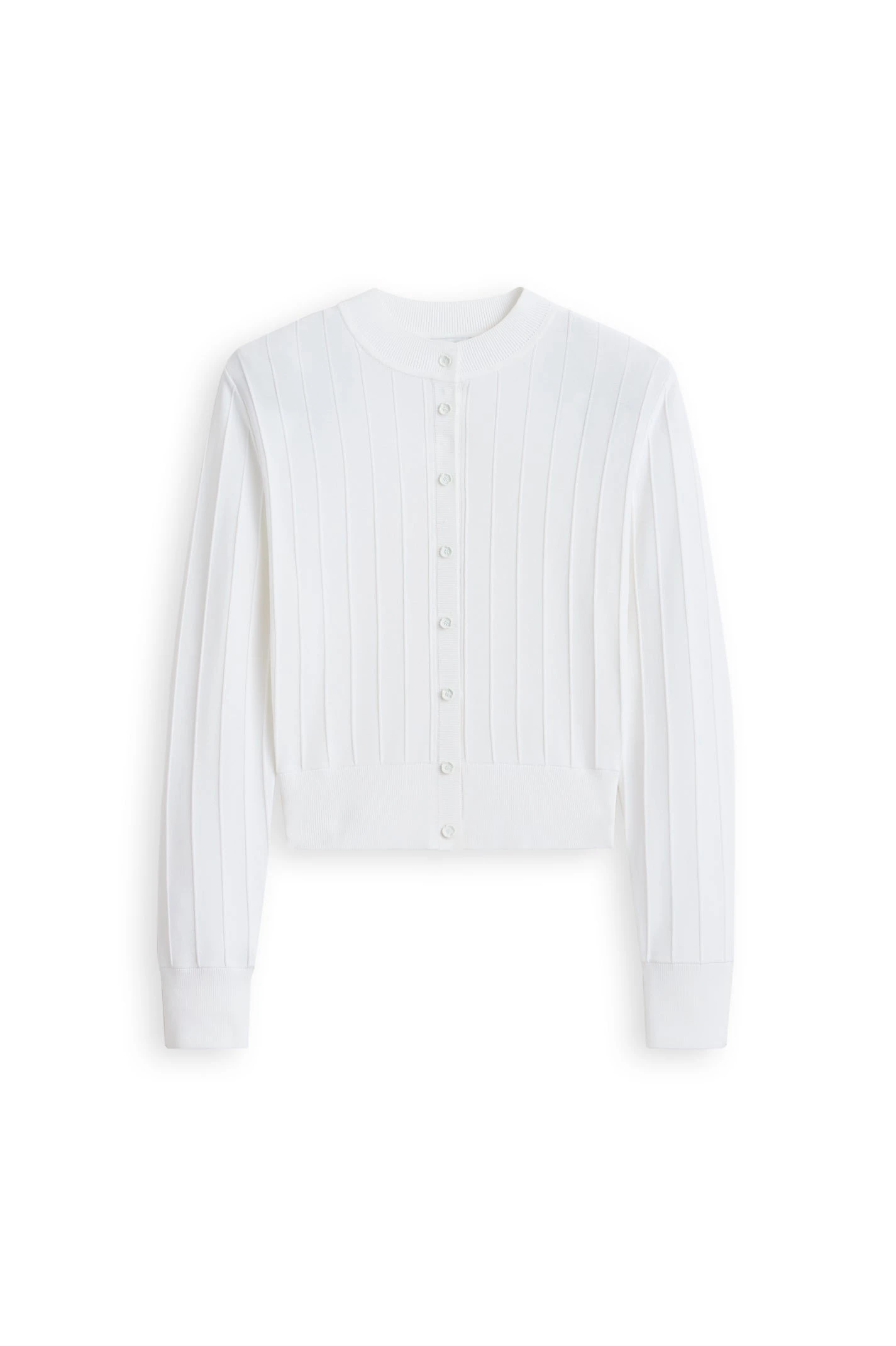 Scanlan Theodore Pleat Rib Cardigan in White at Luxury Shoes Scanlan Theodore Pleat Rib Cardigan in White