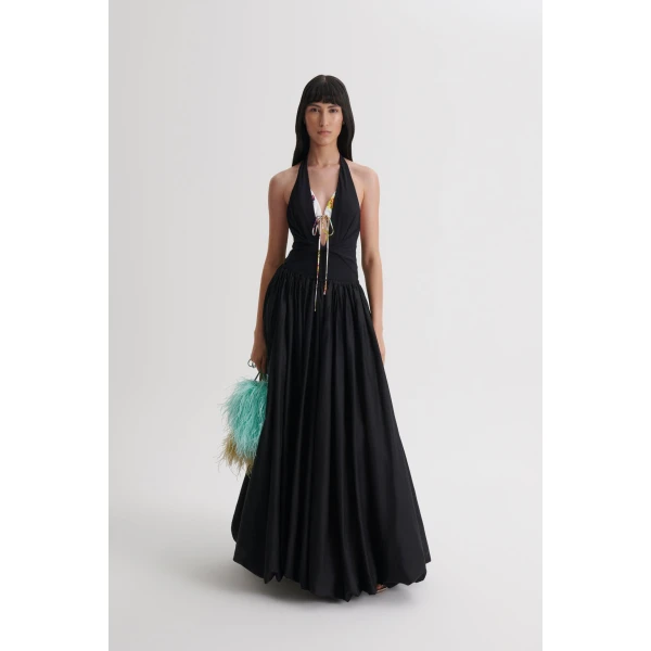 Scanlan Theodore Polished Voile Bubble Skirt in Black | Skirts | Luxury Shoes 