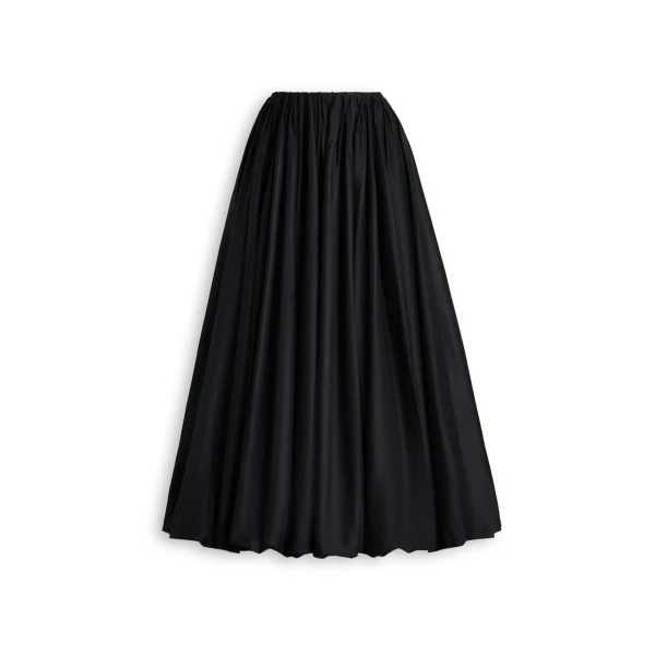 Polished Voile Bubble Skirt in Black