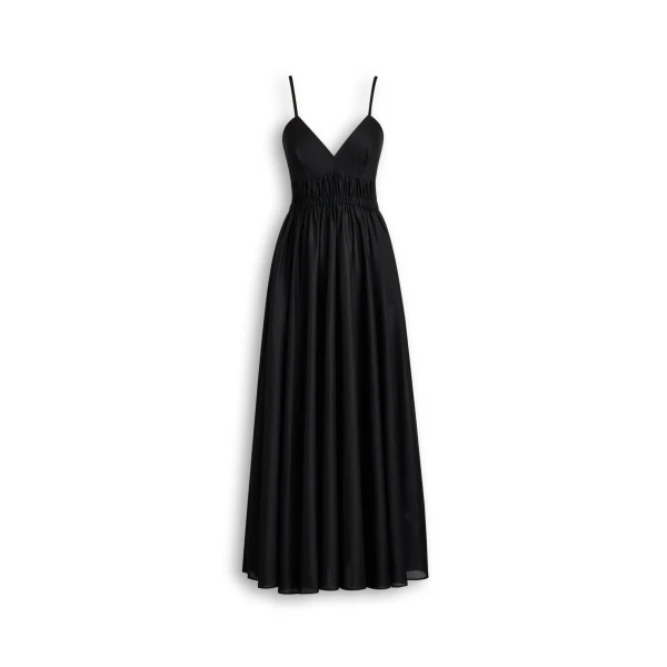 Polished Voile Dress in Black