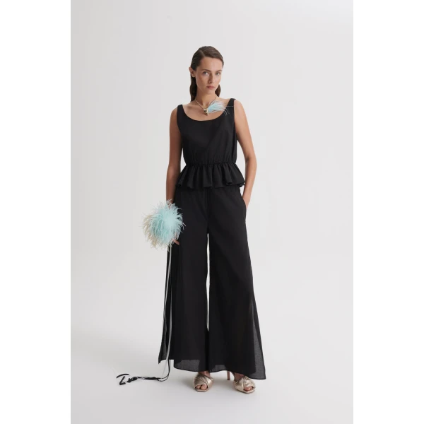 Scanlan Theodore Polished Voile Trouser in Black | Pants | Luxury Shoes 