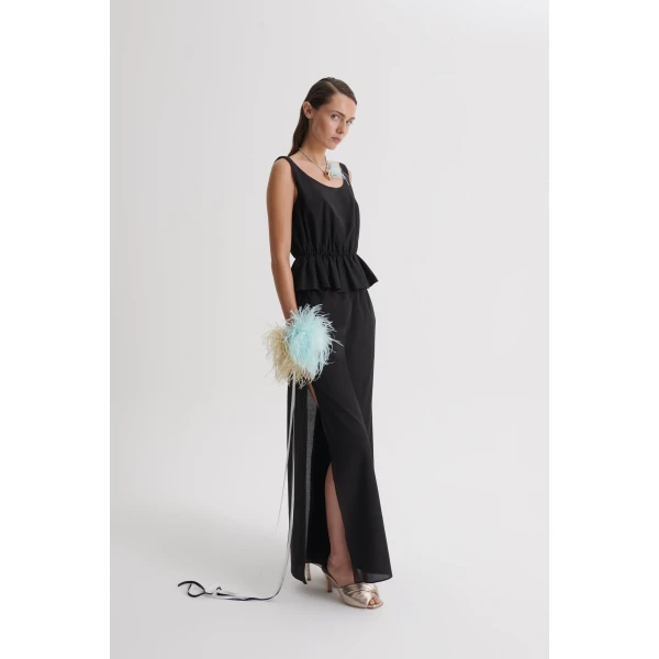 Scanlan Theodore Polished Voile Trouser in Black | Pants | Luxury Shoes 