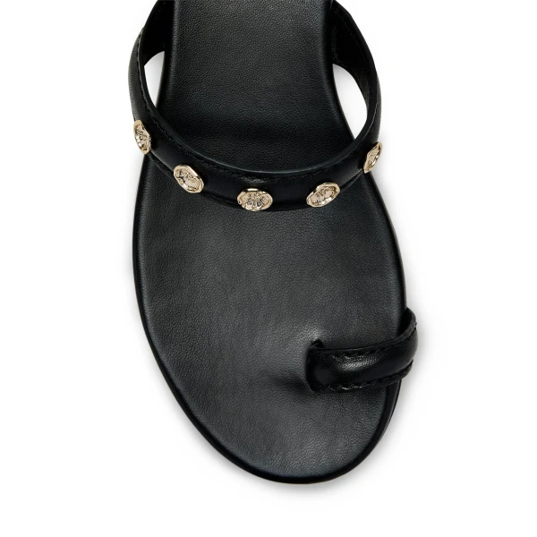 Scanlan Theodore Poppy Flat Sandal in Black | Sandals | Luxury Shoes 