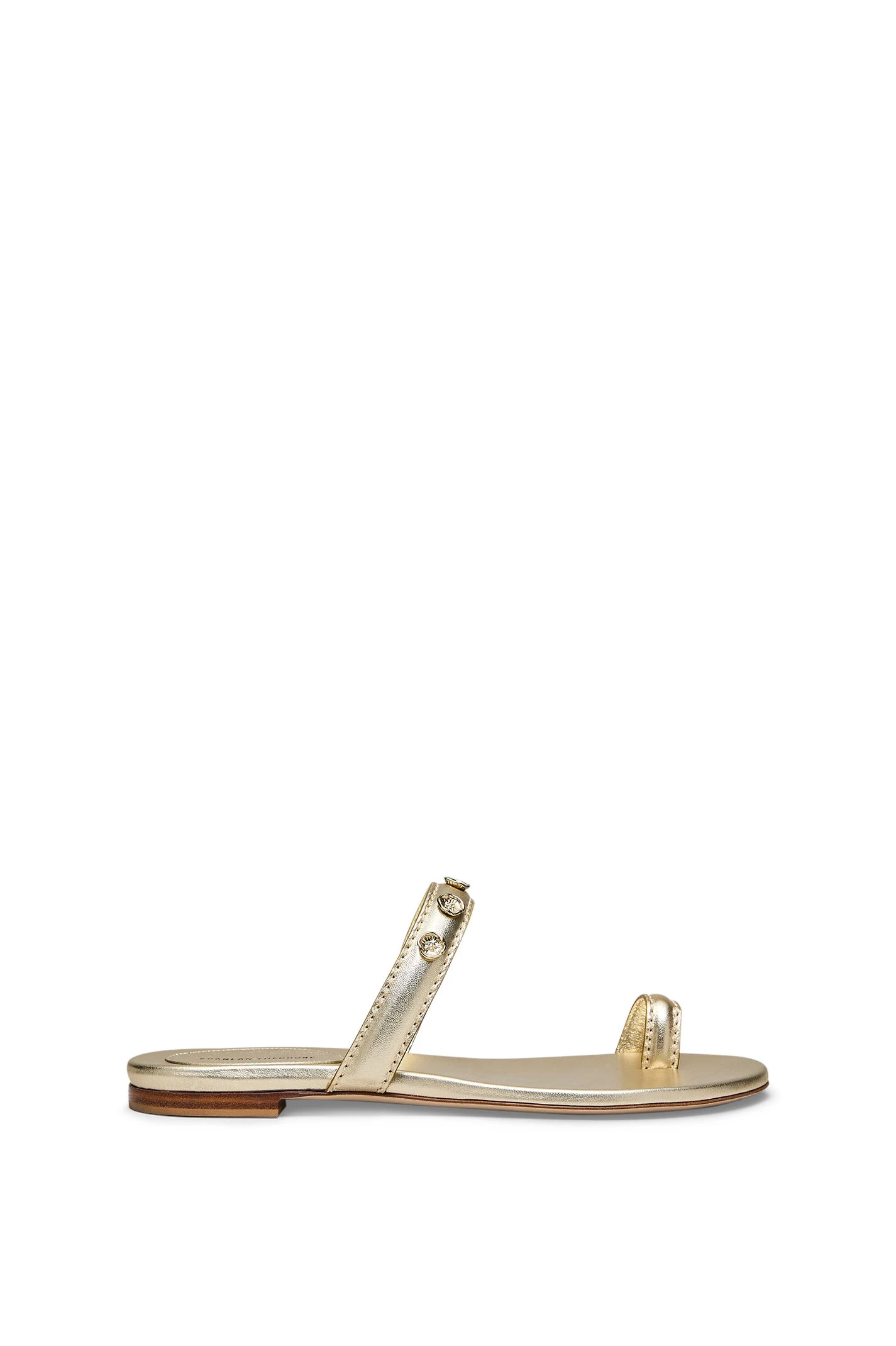 Scanlan Theodore Poppy Flat Sandal in Light Gold Scanlan Theodore Poppy Flat Sandal in Light Gold | Sandals | Luxury Shoes
