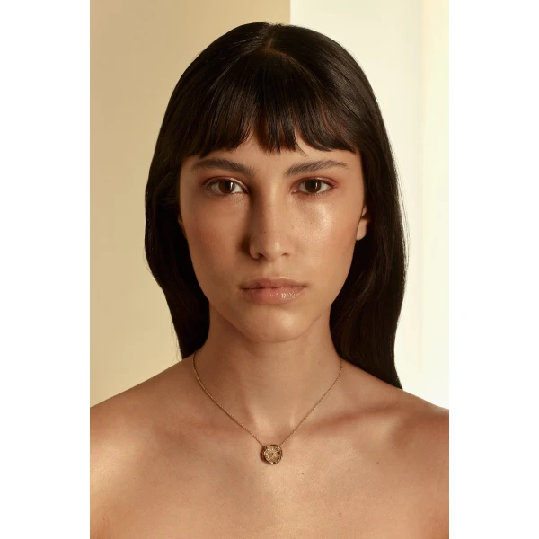 Scanlan Theodore Poppy Pendant Necklace in Light Gold | Necklace | Luxury Shoes 