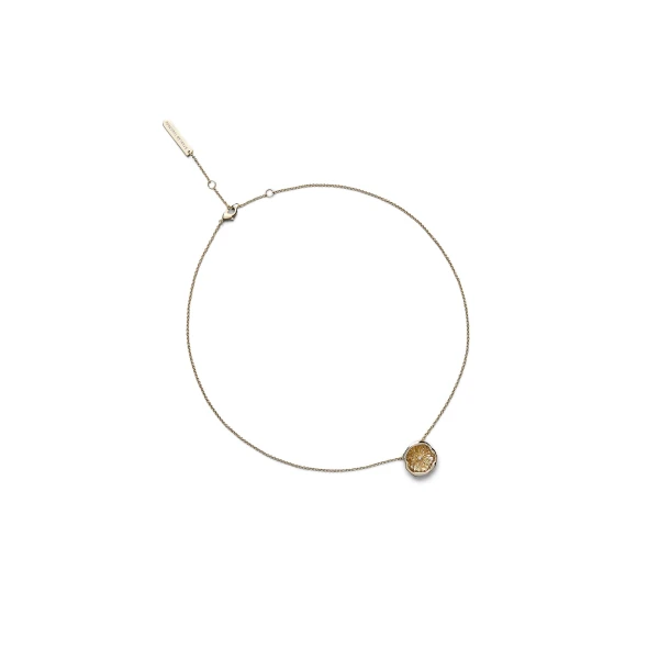 Poppy Pendant Necklace in Light Gold