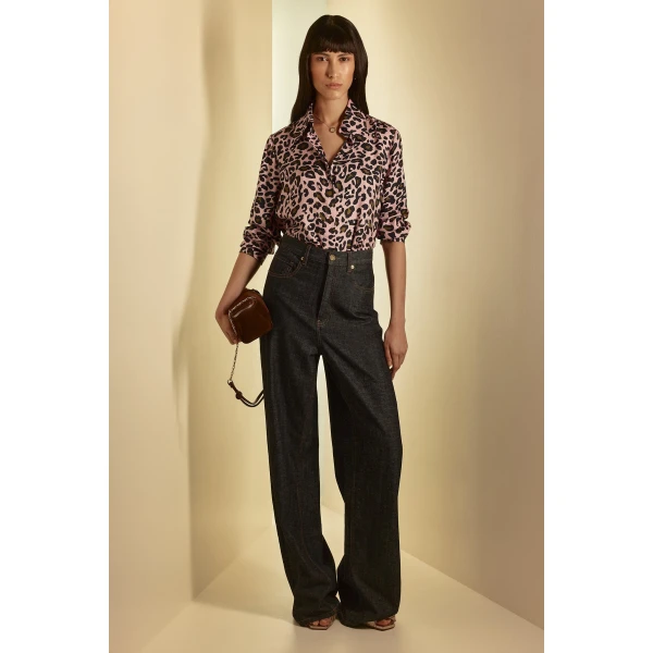 Scanlan Theodore Silk Animal Print Shirt in Pink | Tops | Luxury Shoes 