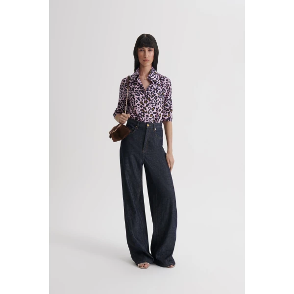 Scanlan Theodore Silk Animal Print Shirt in Pink | Tops | Luxury Shoes 