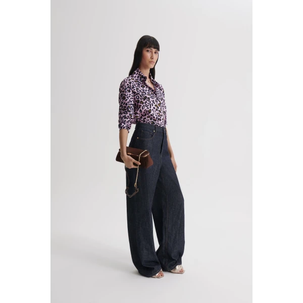 Scanlan Theodore Silk Animal Print Shirt in Pink | Tops | Luxury Shoes 