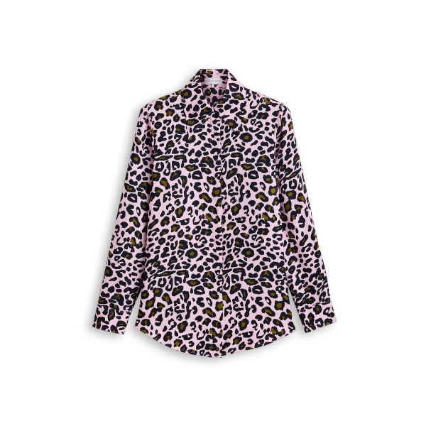 Scanlan Theodore Silk Animal Print Shirt in Pink | Tops | Luxury Shoes 
