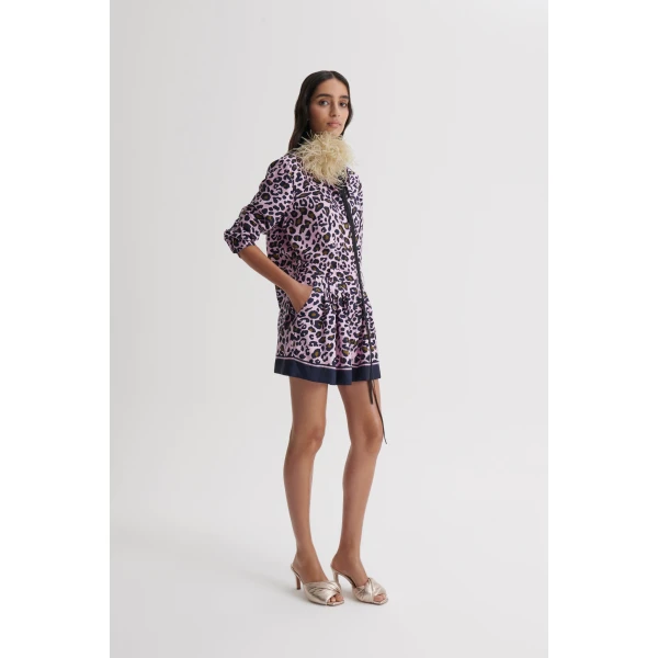 Scanlan Theodore Silk Animal Print Short in Pink | Shorts | Luxury Shoes 