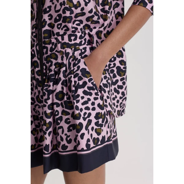Scanlan Theodore Silk Animal Print Short in Pink | Shorts | Luxury Shoes 